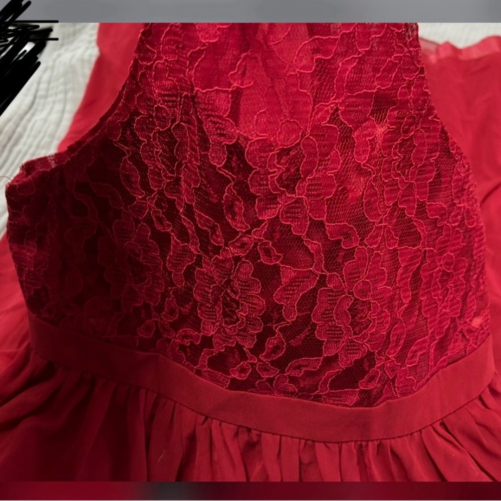 Elegant Red Lace Dress